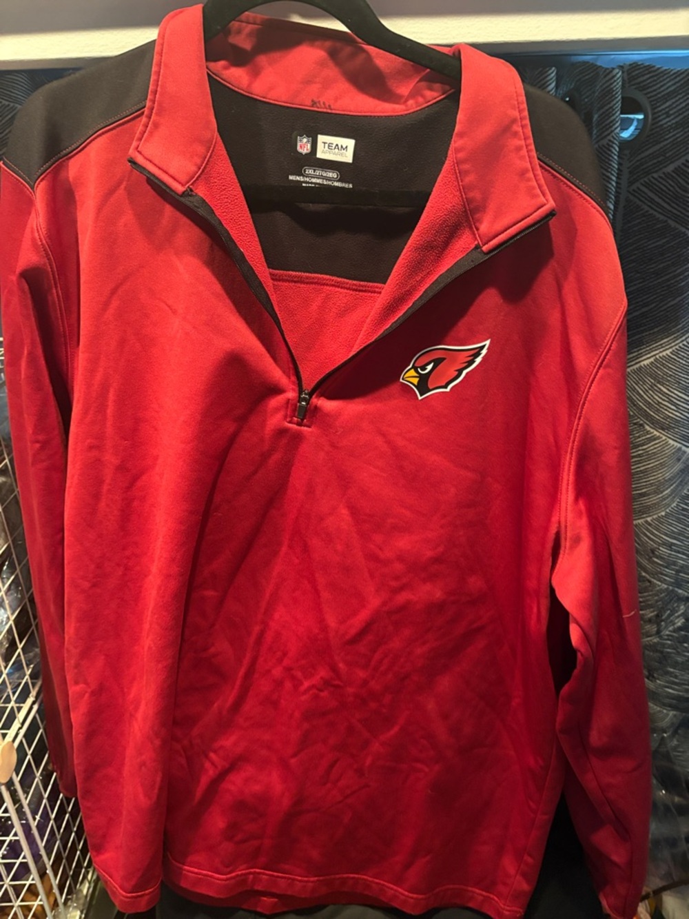 NFL Red and Black Team Apparel Quarter-Zip Pullover